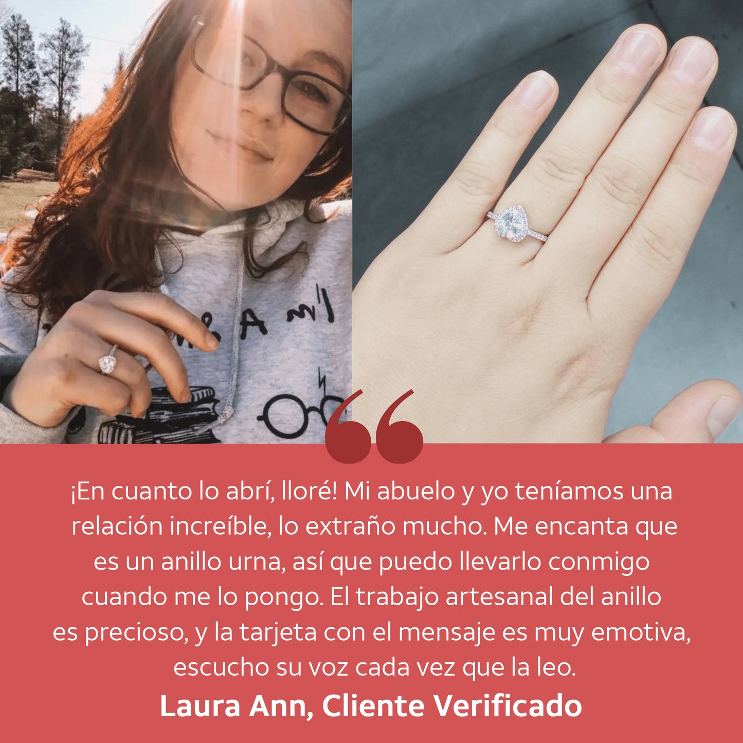 Anillo Urna Para Siempre En Mi Corazón